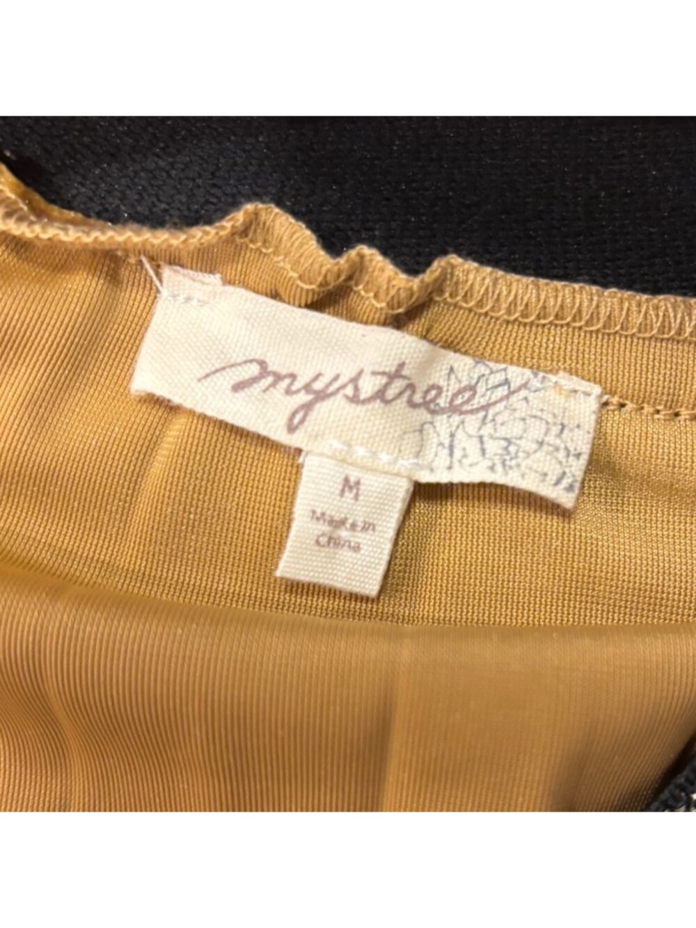 Mystree Gold Velvet Pleated Midi Skirt Metallic Shimmer Stretch Pull On Size M - Picture 4 of 5
